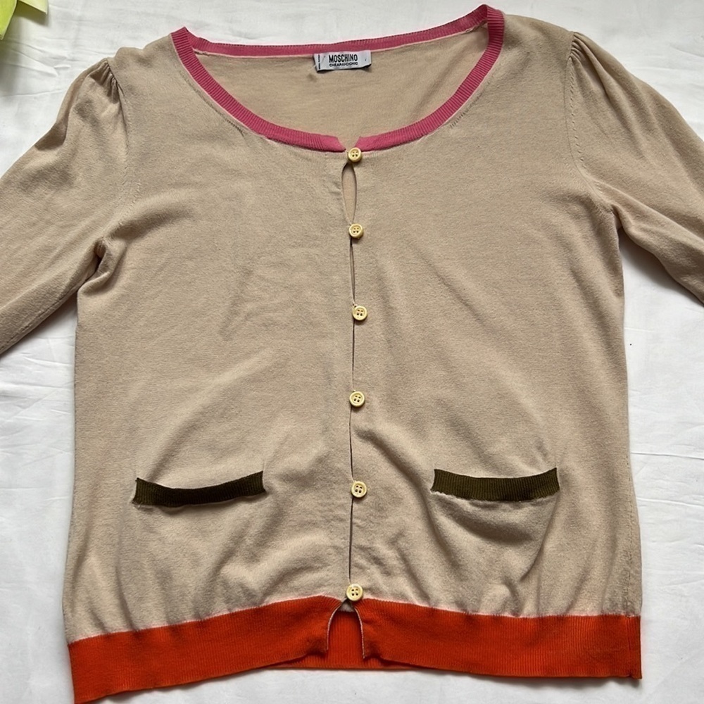 ⭐️moschino Color Block Button Down Sweater⭐️ - Picture 2 of 6
